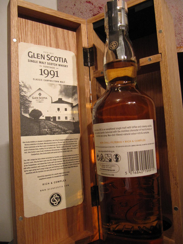 GLEN SCOTIA 1991 vintage bottling  -- limited  46,7 %