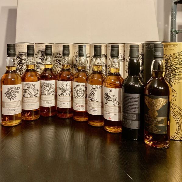 Game of thrones -- GOT Whiskys -- 9 bottles complete -- very collectible !!